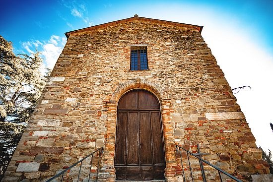 Foto di Pieve di Montesorbo scattata da Casa Bufalini